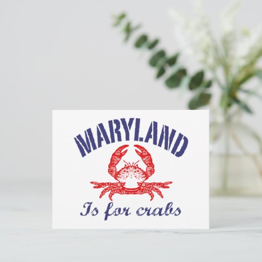 Maryland Crabs Card Postkarte (Stehend Vorderseite)