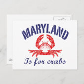Maryland Crabs Card Postkarte (Vorne/Hinten)