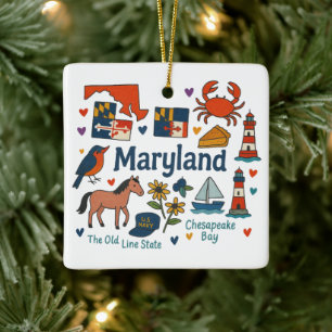 Maryland Custom Family Trip Weihnachten bewahren Keramikornament