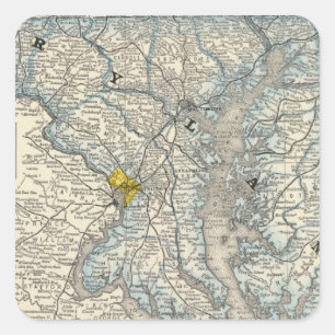 Maryland, DC und Delaware Quadratischer Aufkleber
