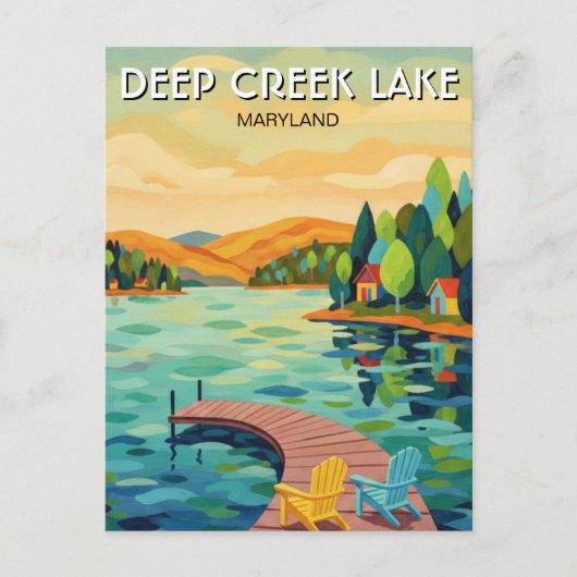 Maryland Deep Creek Lake Travel Postkarte (Vorderseite)