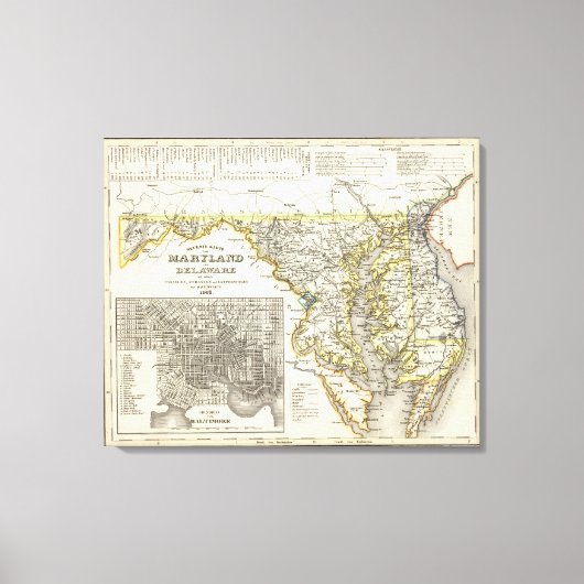Maryland, Delaware Leinwanddruck (Vorderseite)