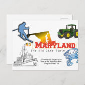 Maryland - Der Staat der alten Linie Postkarte (Vorne/Hinten)