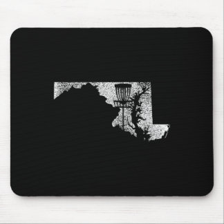 Maryland Disc Golf State With Basket Distressed Gr Mousepad