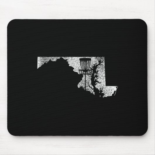Maryland Disc Golf State With Basket Distressed Gr Mousepad (Vorne)