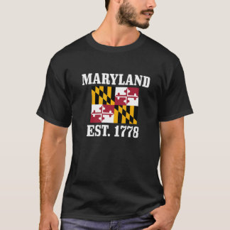 Maryland Est 1778 Vinage Maryland Flag Pride T-Shirt