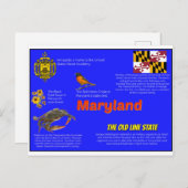 Maryland Facts Postcard Postkarte (Vorne/Hinten)