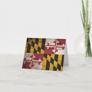 Maryland-Fahne aus altem Holz Karte