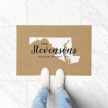 Maryland Family Monogram Staat Doormat