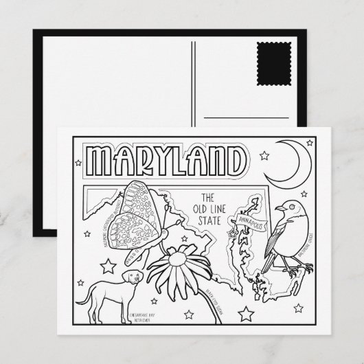 Maryland färben mich Collage Postkarte (Vorne/Hinten)
