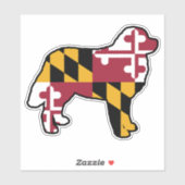 Maryland Flag Bernese Mountain Dog Silhouette Aufkleber (Blatt)