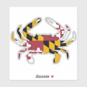 Maryland Flag Blue Crab Aufkleber (Blatt)