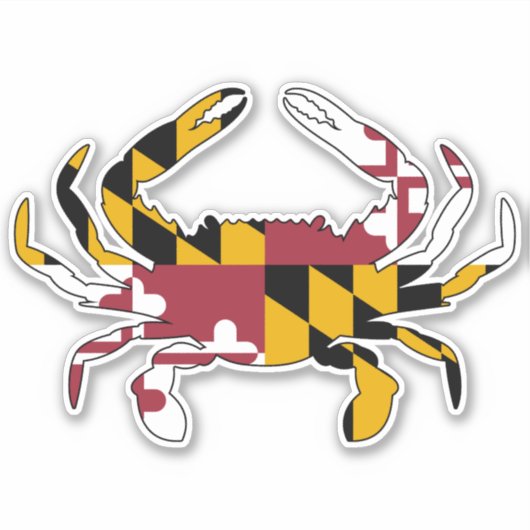 Maryland Flag Blue Crab Aufkleber (Vorderseite)