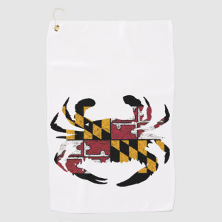 Maryland Flag Blue Crab Golf Towel Golfhandtuch