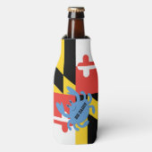 Maryland Flag Blue Crab Personalisiert Flaschenkühler (Flaschenvorderseite)