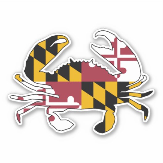 Maryland Flag Crab Aufkleber (Vorderseite)