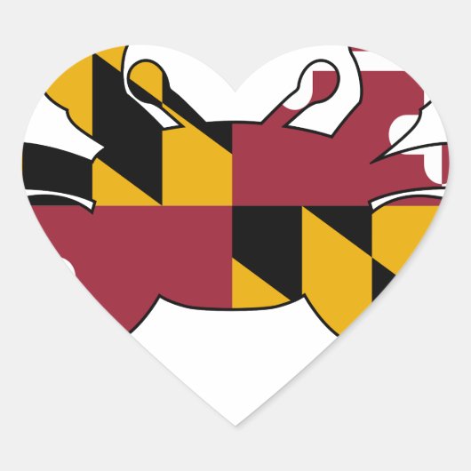 Maryland Flag Crab Herz-Aufkleber (Vorderseite)