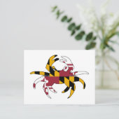Maryland Flag Crab Postkarte (Stehend Vorderseite)