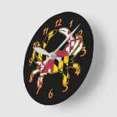 Maryland Flag Crab Runde Wanduhr (Winkel)