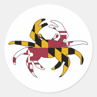 Maryland Flag Crab Runder Aufkleber