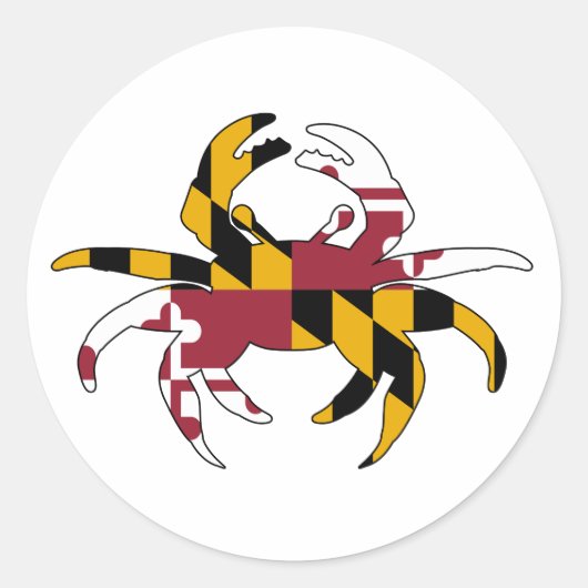 Maryland Flag Crab Runder Aufkleber (Vorderseite)