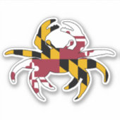 Maryland Flag Crab Vinyl Sticker (Vorderseite)