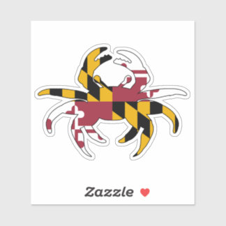 Maryland Flag Crab Vinyl Sticker