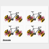 Maryland Flag Cycling Rechteckiger Aufkleber (Blatt)