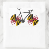 Maryland Flag Cycling Rechteckiger Aufkleber (Tasche)