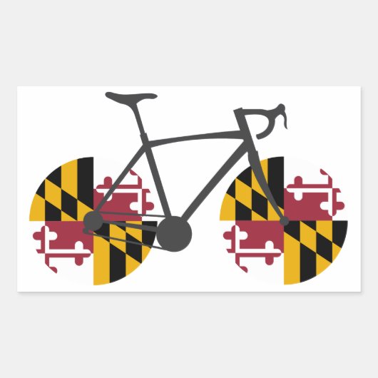 Maryland Flag Cycling Rechteckiger Aufkleber (Vorderseite)