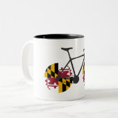 Maryland Flag Cycling Zweifarbige Tasse (Vorderseite Links)