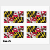 Maryland Flag Fabric Rechteckiger Aufkleber (Blatt)