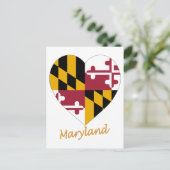 Maryland Flag Heart Postkarte (Stehend Vorderseite)
