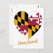 Maryland Flag Heart Postkarte (Vorne/Hinten)