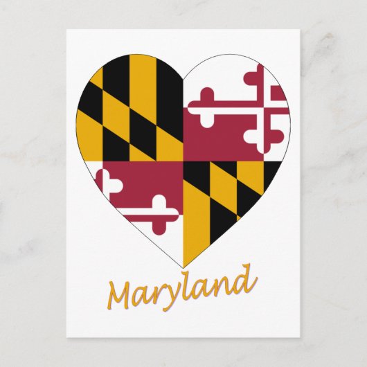 Maryland Flag Heart Postkarte (Vorderseite)