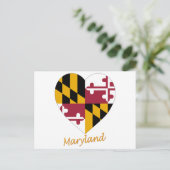 Maryland Flag Heart Postkarte (Stehend Vorderseite)