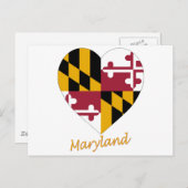 Maryland Flag Heart Postkarte (Vorne/Hinten)