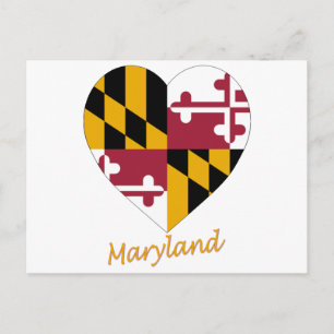 Maryland Flag Heart Postkarte