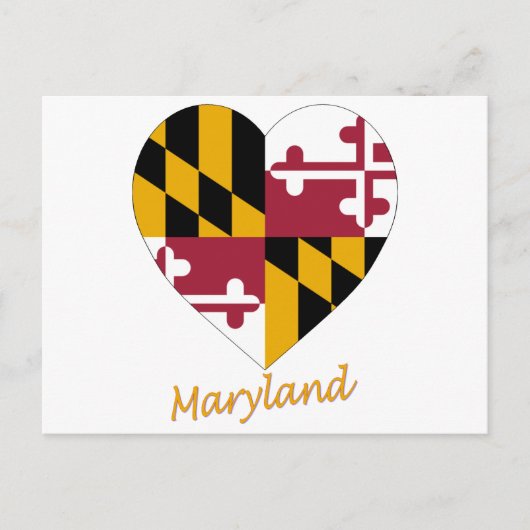 Maryland Flag Heart Postkarte (Vorderseite)