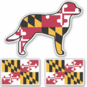 Maryland Flag Hund Chesapeake Bay Retriever Aufkleber (Vorderseite)