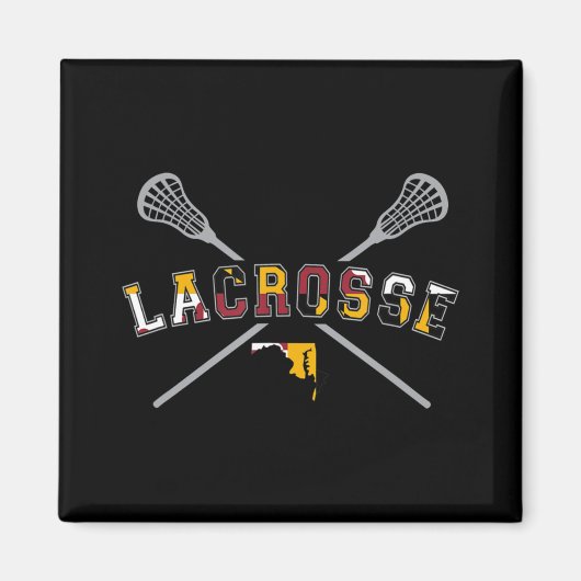Maryland Flag Lacrosse Boys Mens Uni LAX Stic Magnet (Vorne)