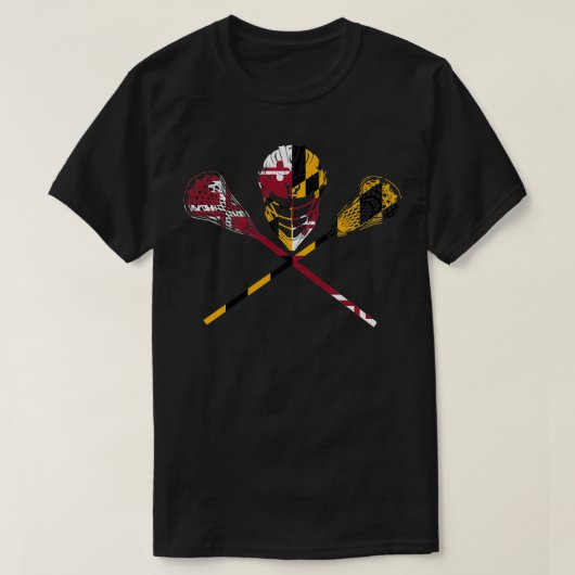 Maryland Flag Lacrosse Boys Mens Womens Uni LA T-Shirt (Design vorne)