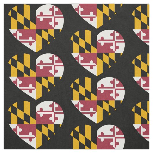 Maryland Flag Liebe Herz Stoff (Muster)