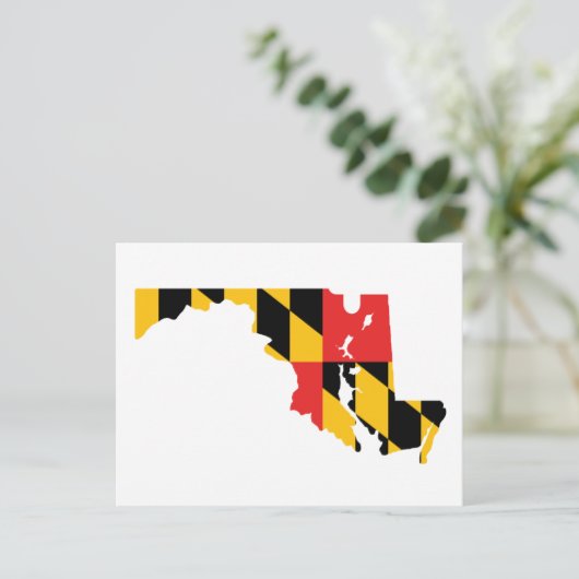 Maryland Flag Map Postkarte (Stehend Vorderseite)