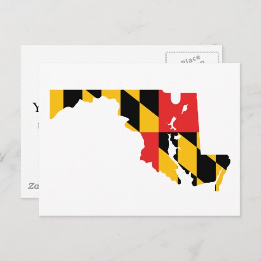 Maryland Flag Map Postkarte (Vorne/Hinten)