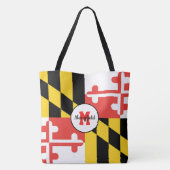 Maryland Flag Mit Monogramm Tote Bag Tasche (Rückseite)