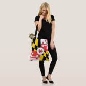 Maryland Flag Mit Monogramm Tote Bag Tasche (Am Model)