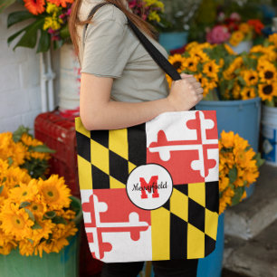 Maryland Flag Mit Monogramm Tote Bag Tasche