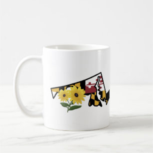 Maryland Flag mit Staat Blume Black Mit Augen Susa Kaffeetasse
