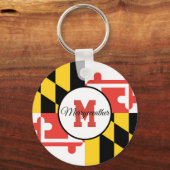 Maryland Flag Monogram Personalisierter Schlüssela Schlüsselanhänger (Vorderseite)